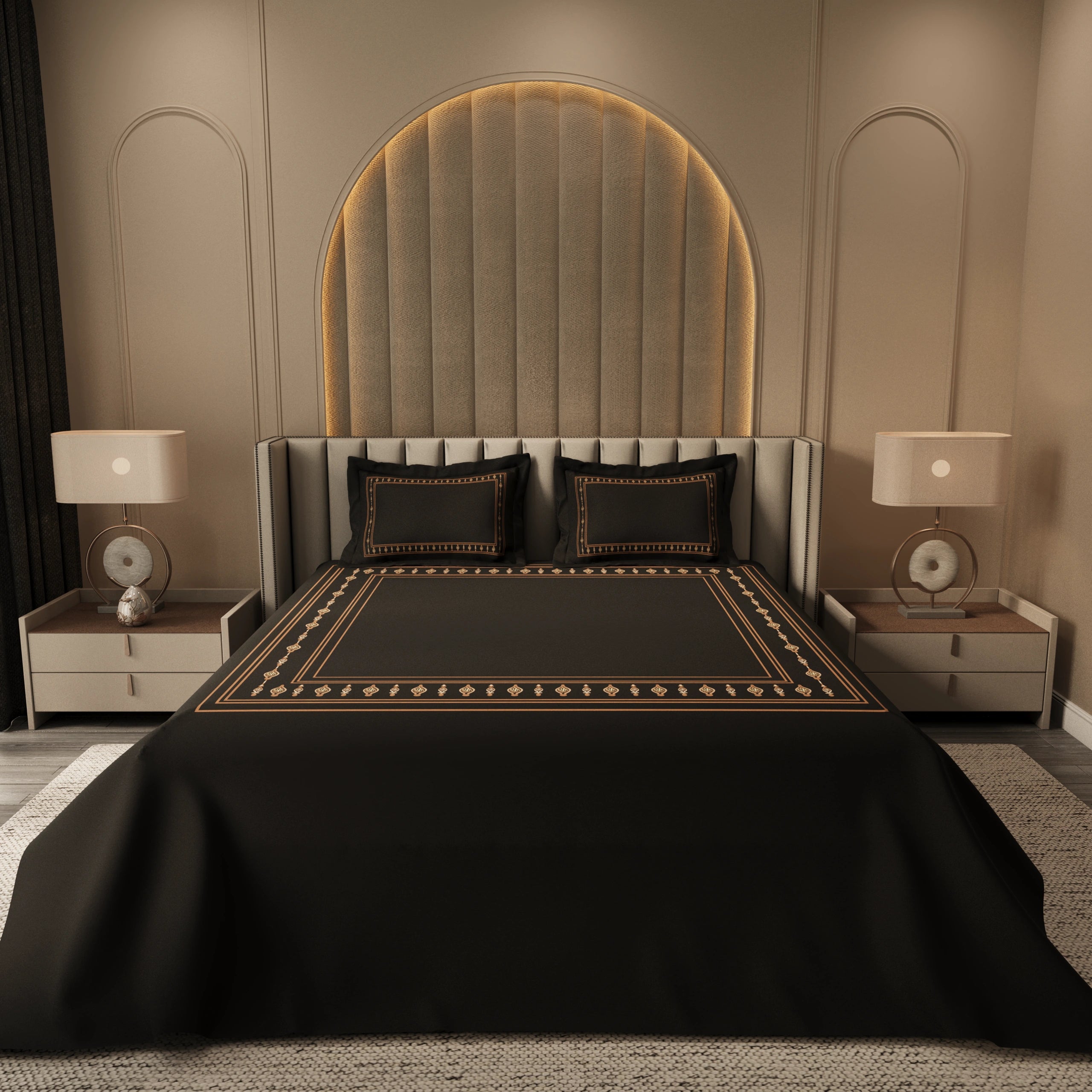 Celeste Charm Cradle Bedding Set - Black