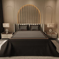Evening Hug Frame Bedding Set - Charcoal Black