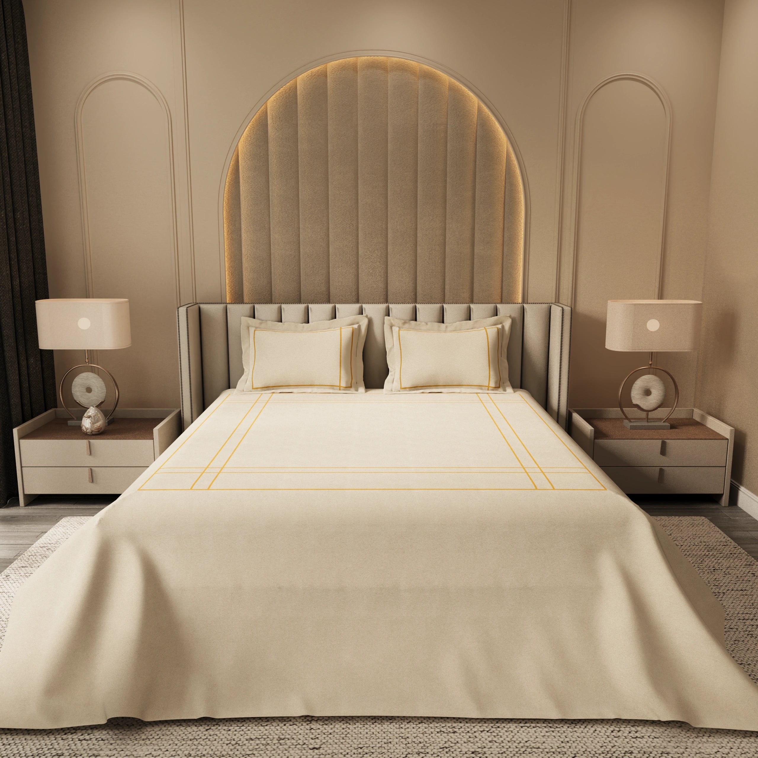 Harbour Hush Lines Bedding Set – Beige