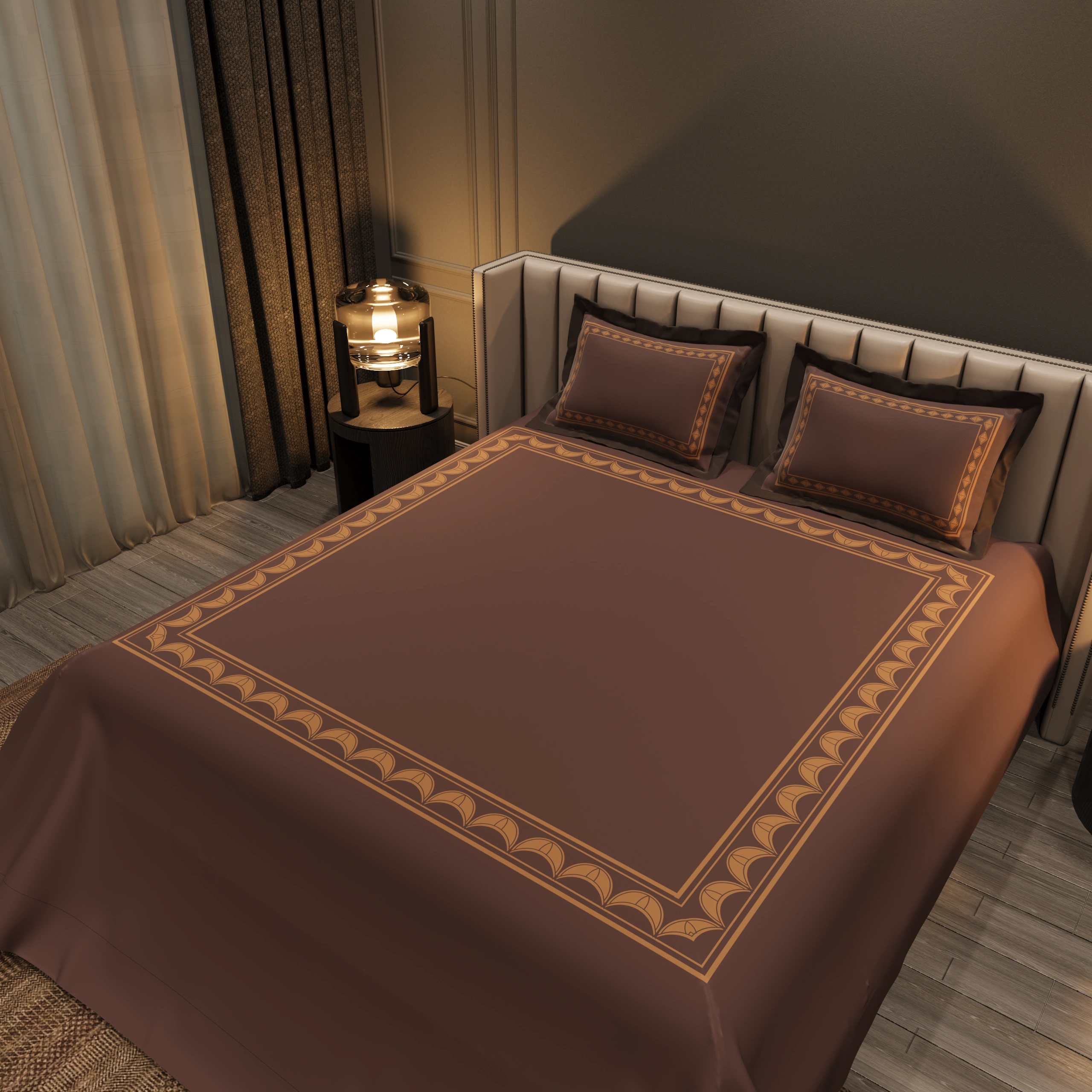 Calm Bloom Cocoon Bedding Set - Maroon