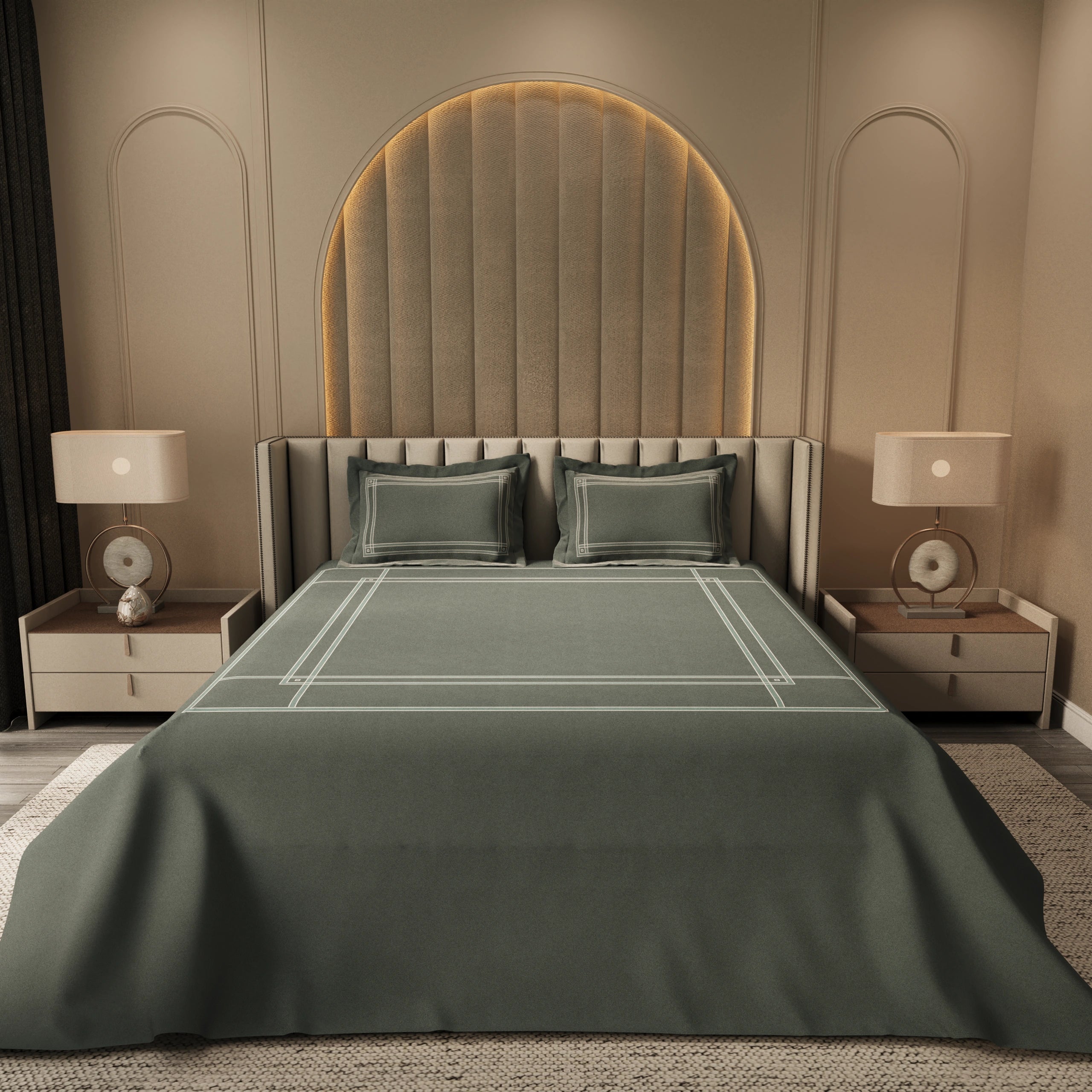 Gentle Grid Nest Bedding Set - Grey