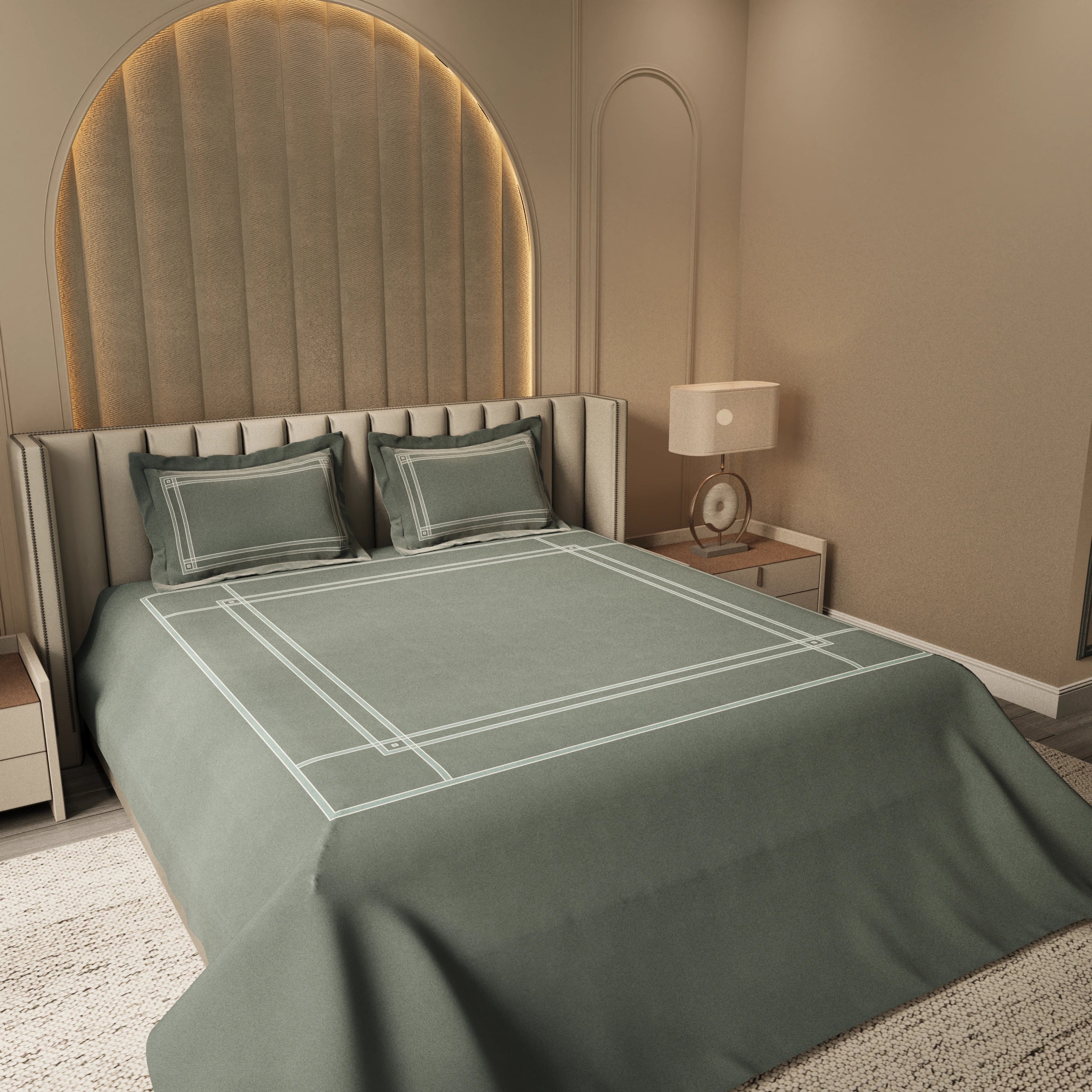 Gentle Grid Nest Bedding Set - Grey