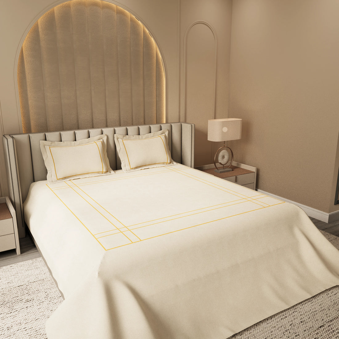 Harbour Hush Lines Bedding Set – Beige
