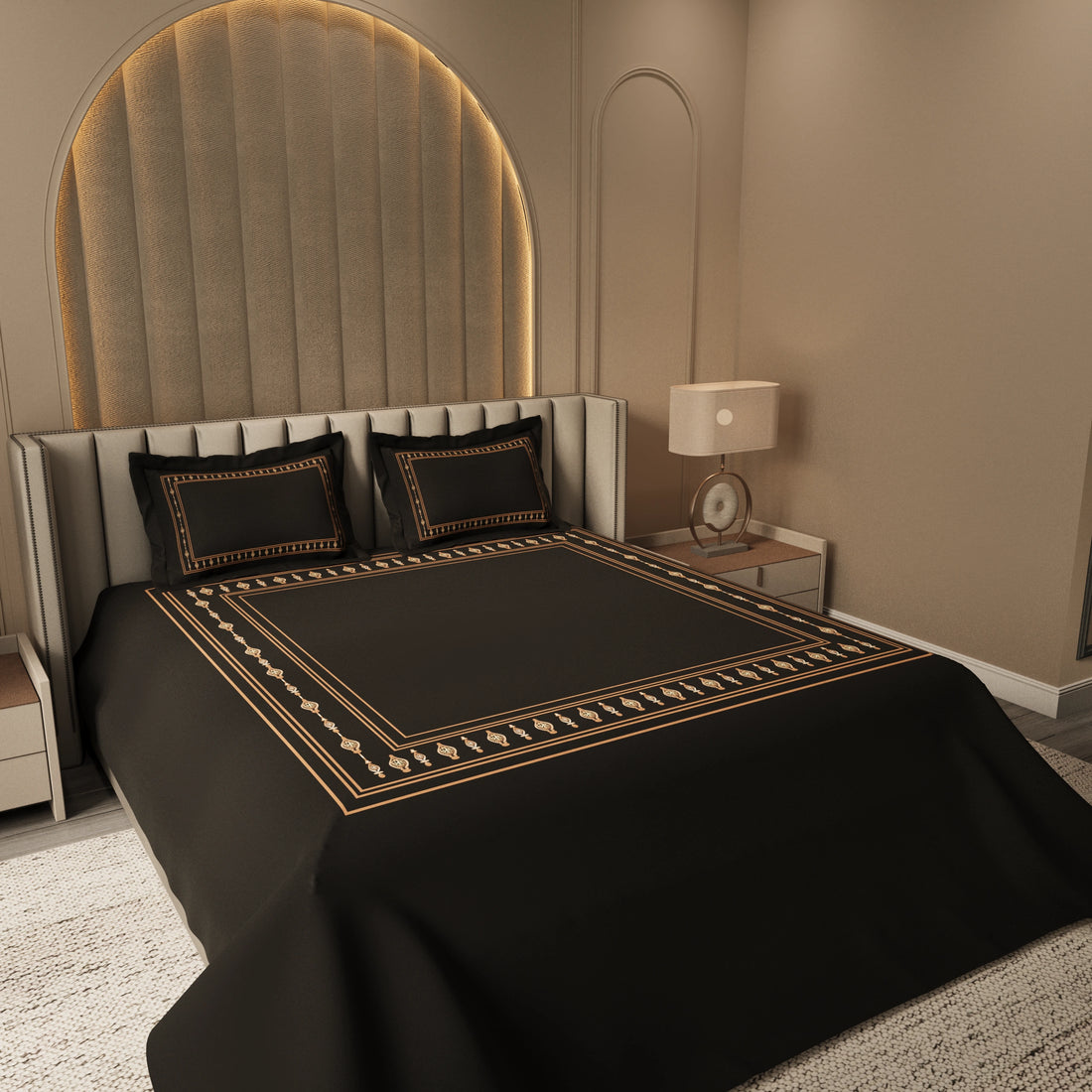 Celeste Charm Cradle Bedding Set - Black
