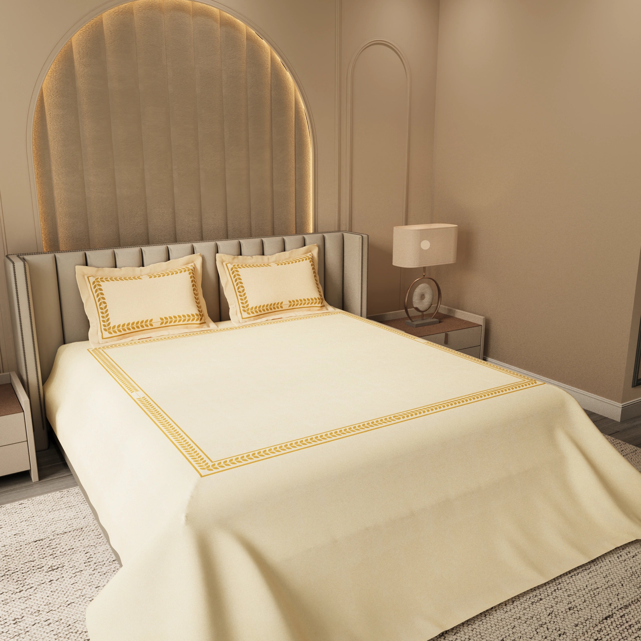 Seren Crest Cuddle Bedding Set – Beige
