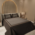 Evening Hug Frame Bedding Set - Charcoal Black