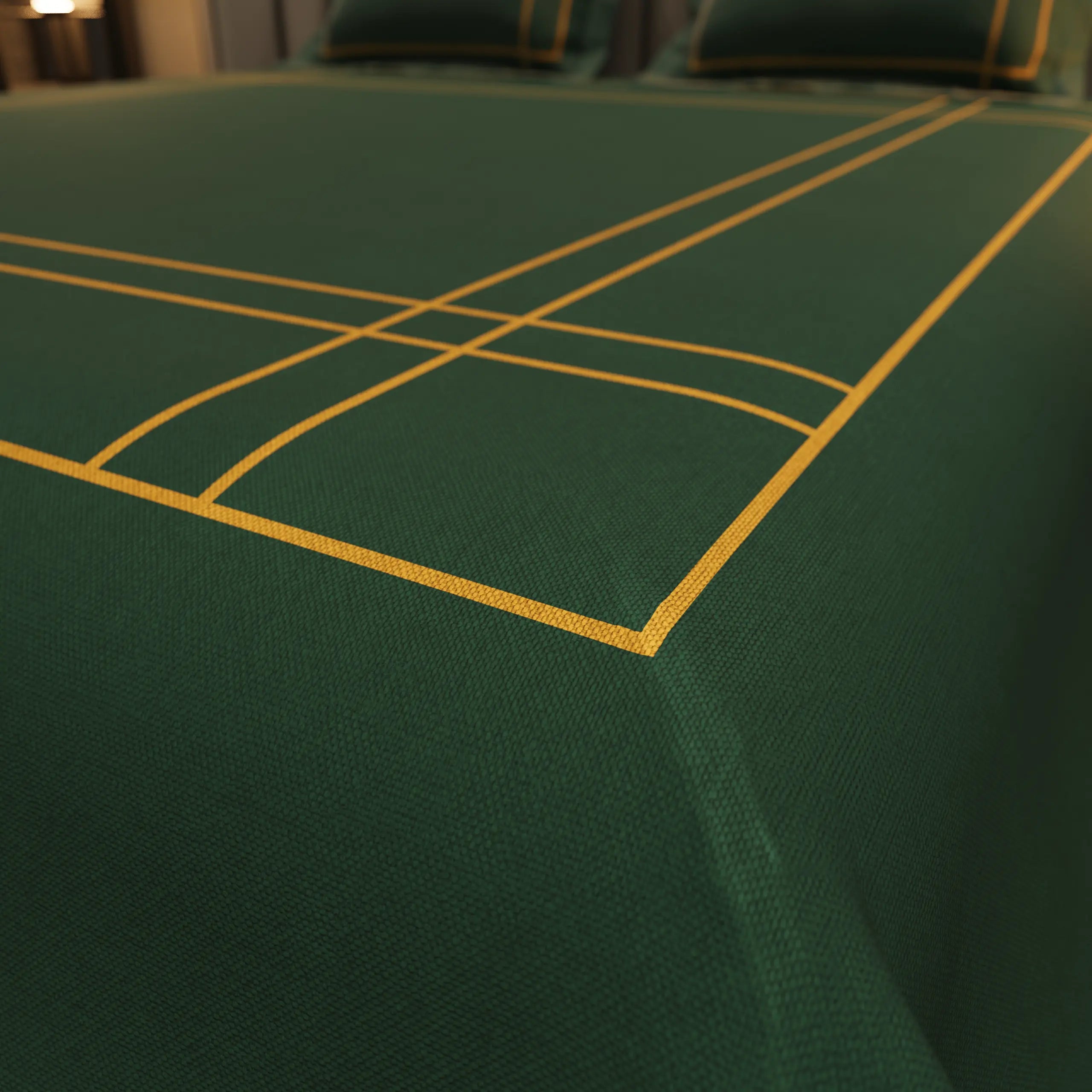 Harbour Hush Lines Bedding Set - Dark Green