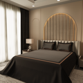 Evening Hug Frame Bedding Set - Charcoal Black