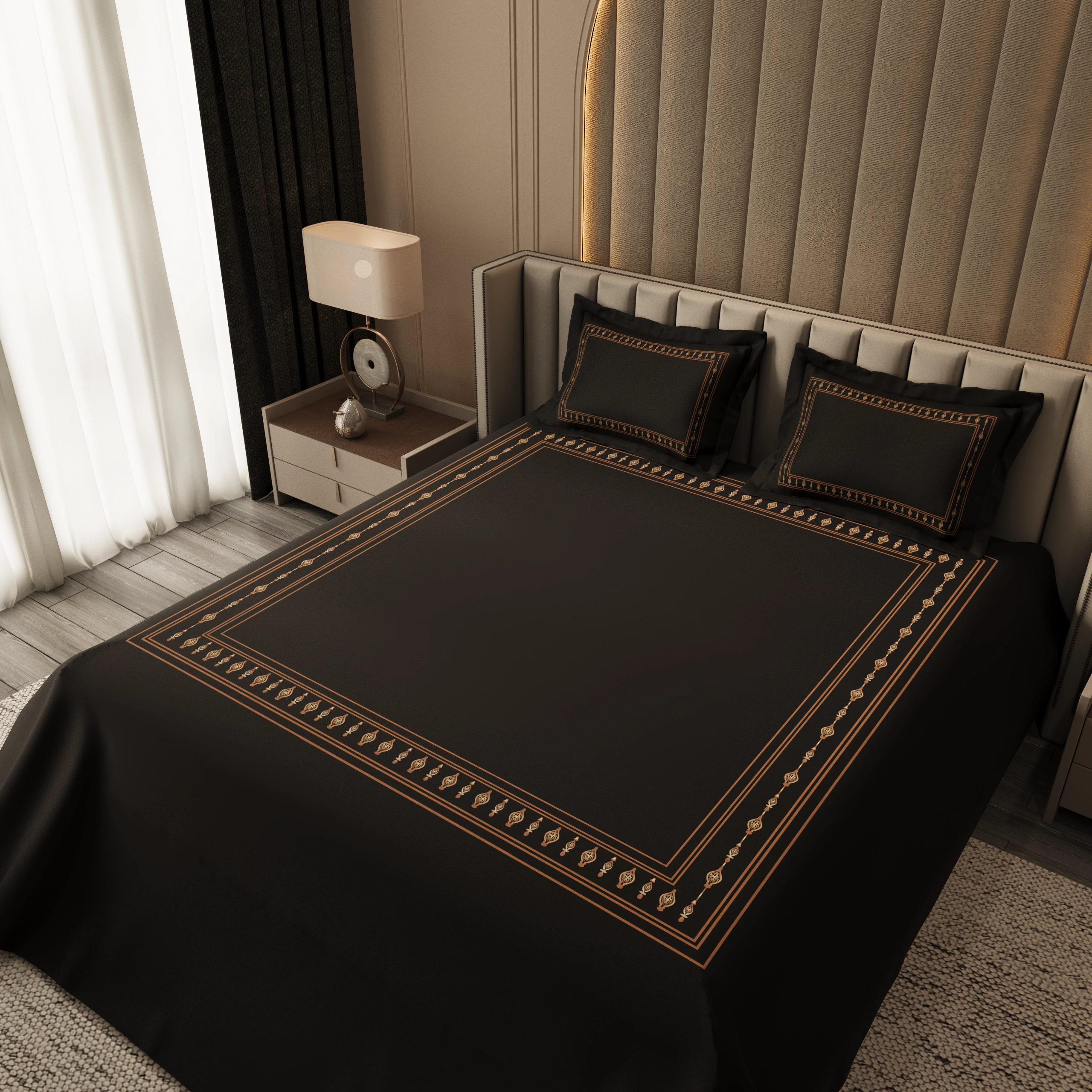 Celeste Charm Cradle Bedding Set - Black