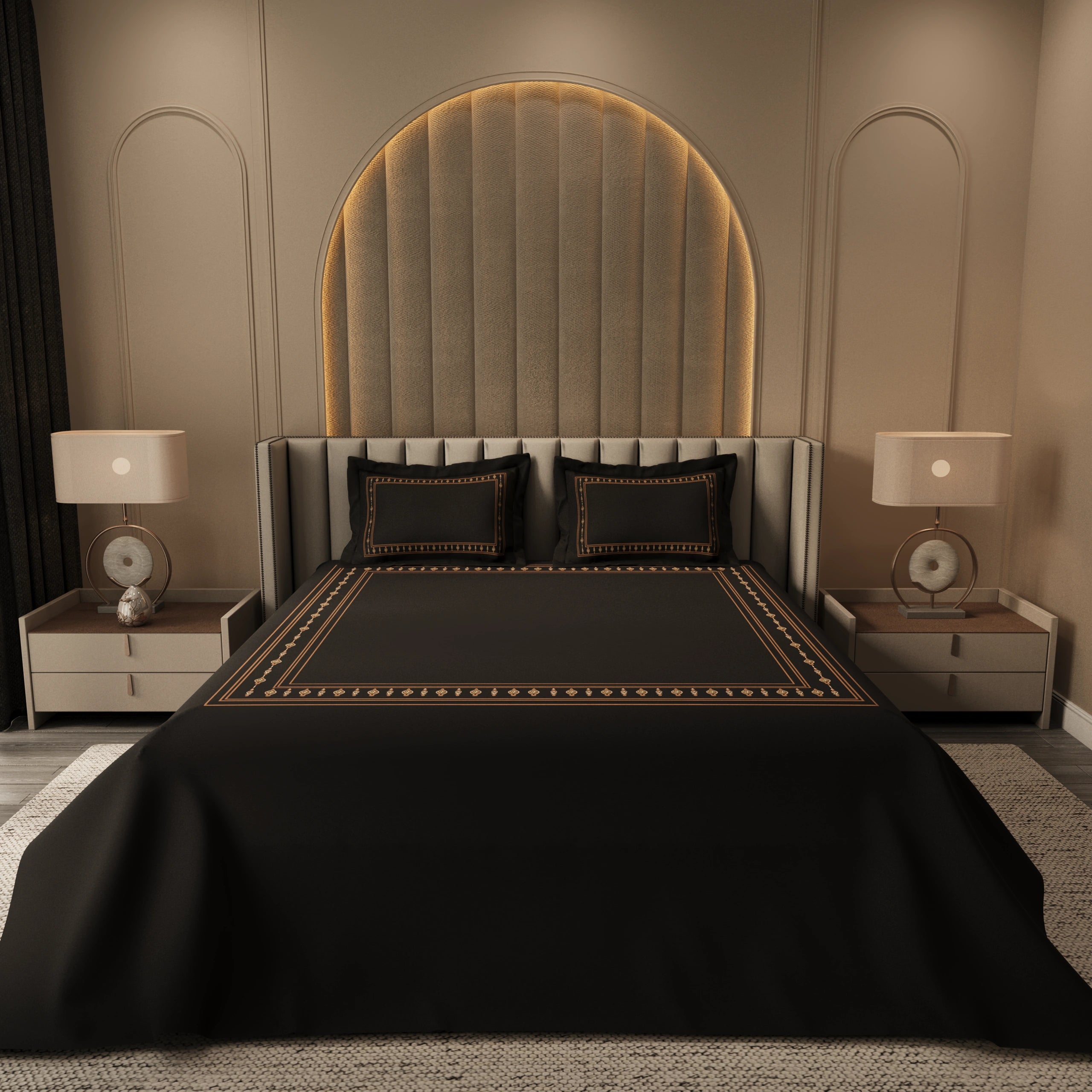 Celeste Charm Cradle Bedding Set - Black