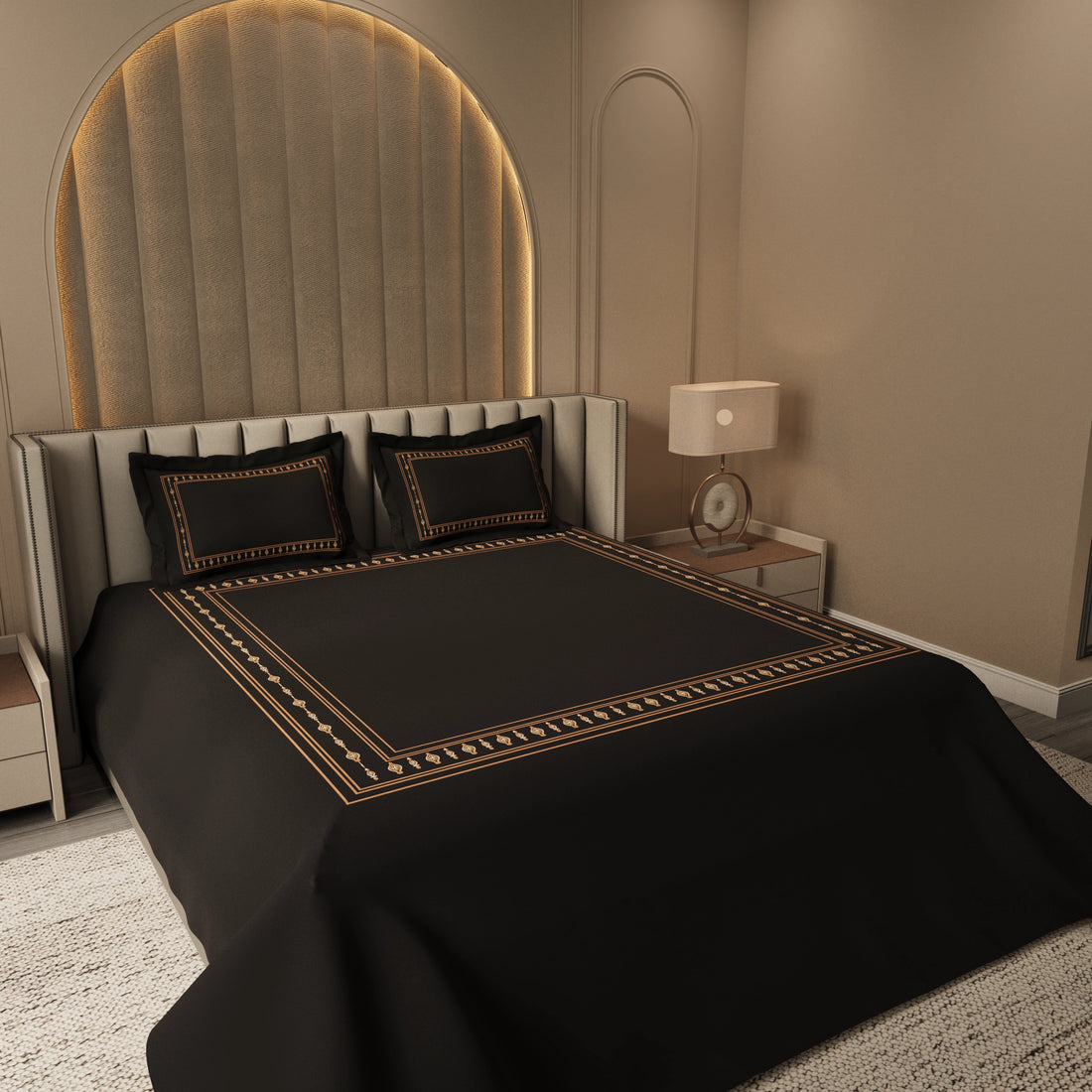 Celeste Charm Cradle Bedding Set - Black